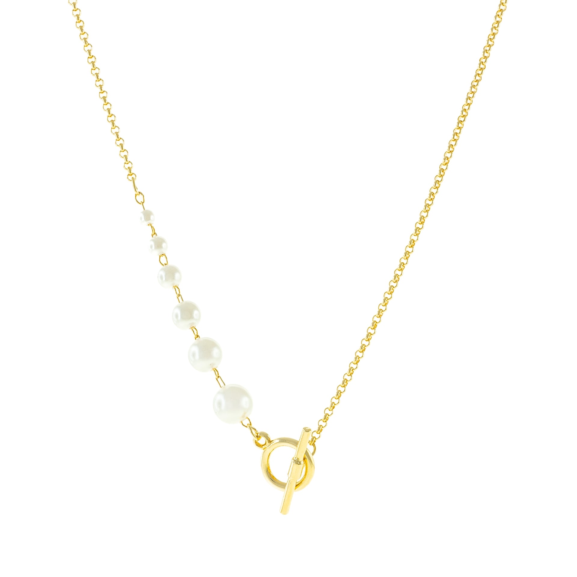 Delicate Pearl Toggle Necklace