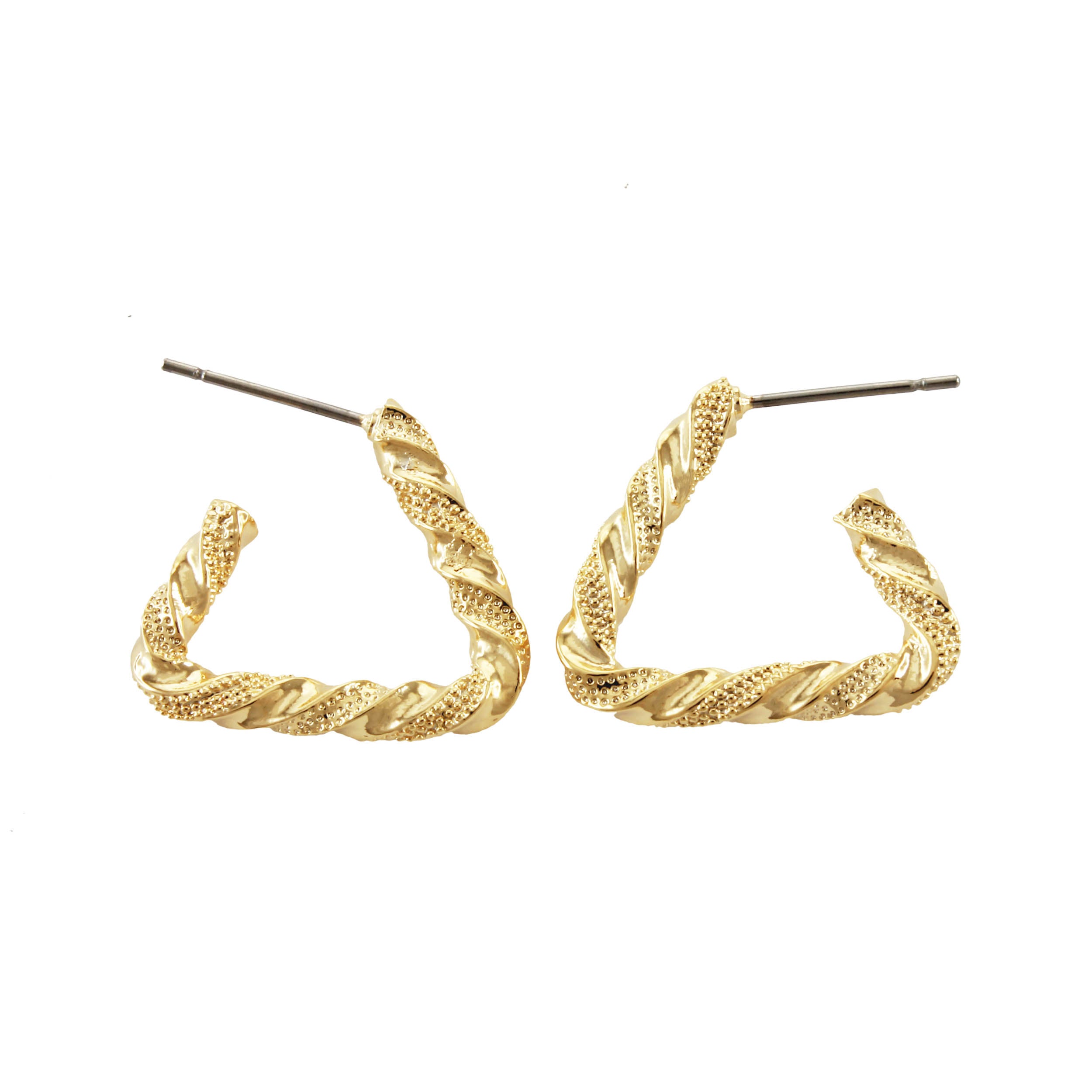 Twisted Triangle Hoop Earrings