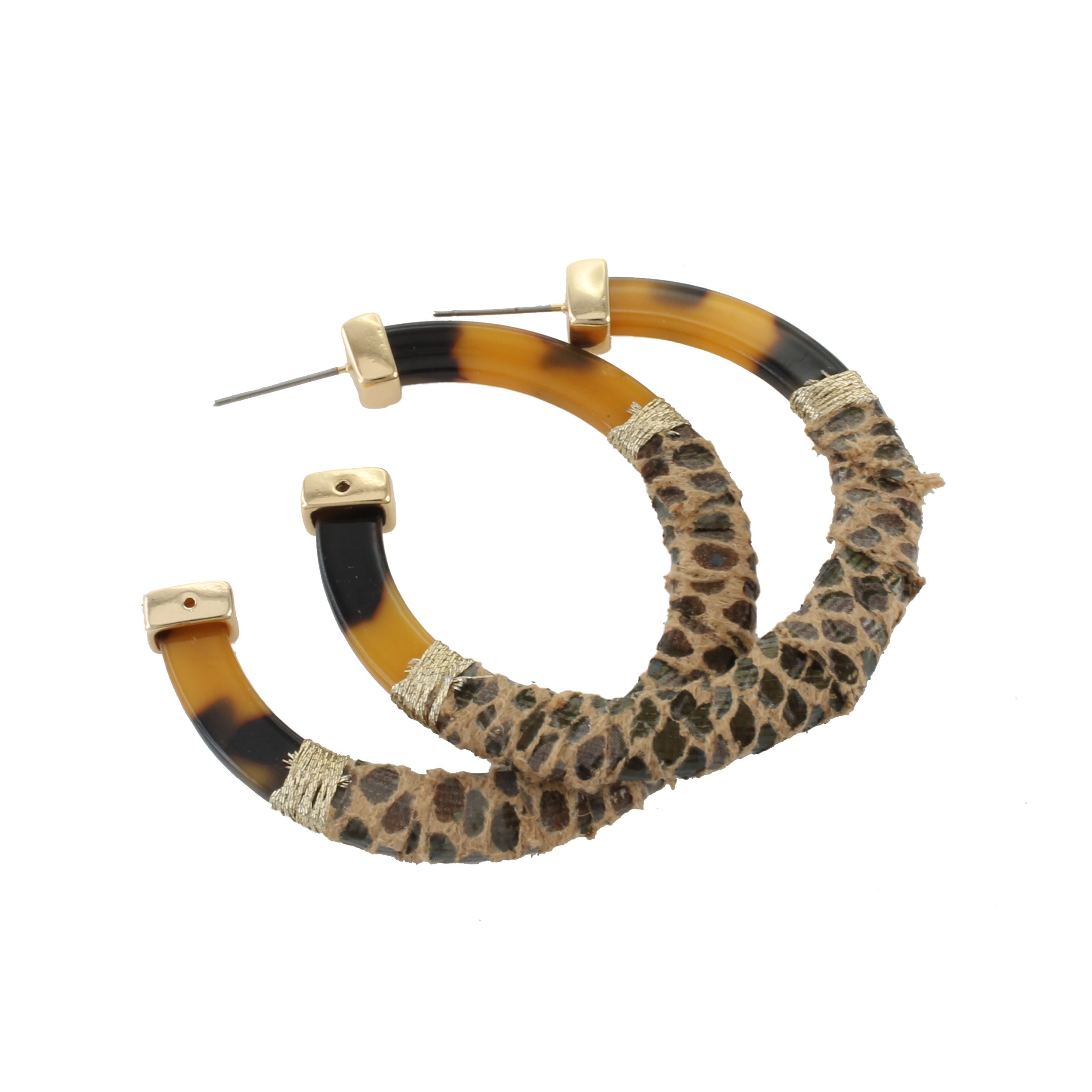 Eclectic Leopard Print Hoop Earrings