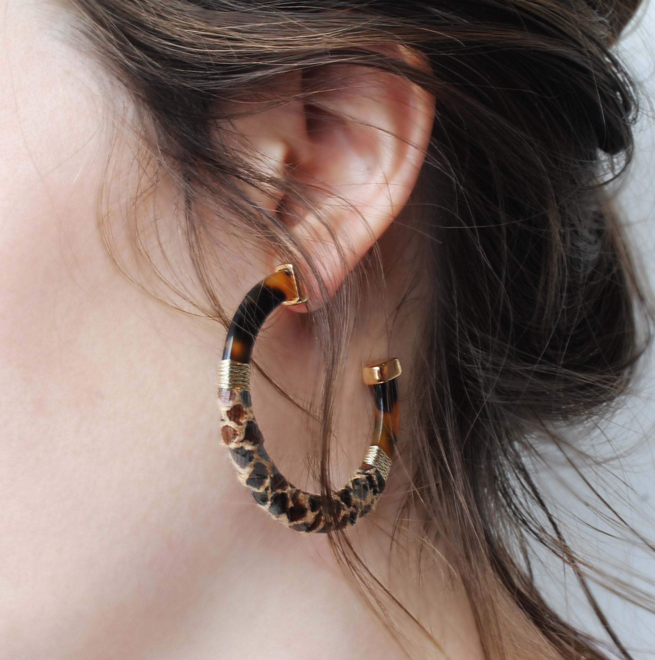 Eclectic Leopard Print Hoop Earrings