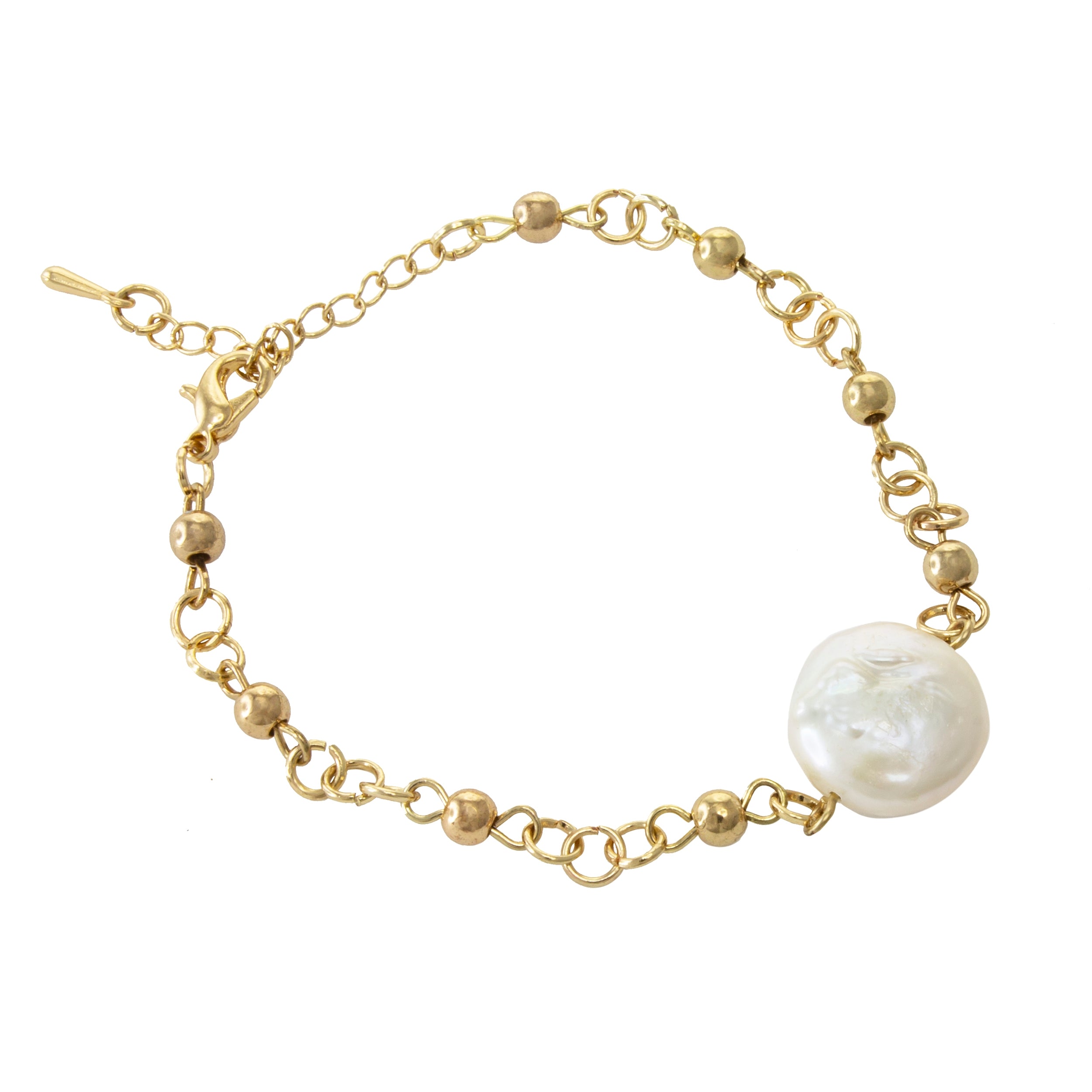 Simple Pearl Charm Bracelet