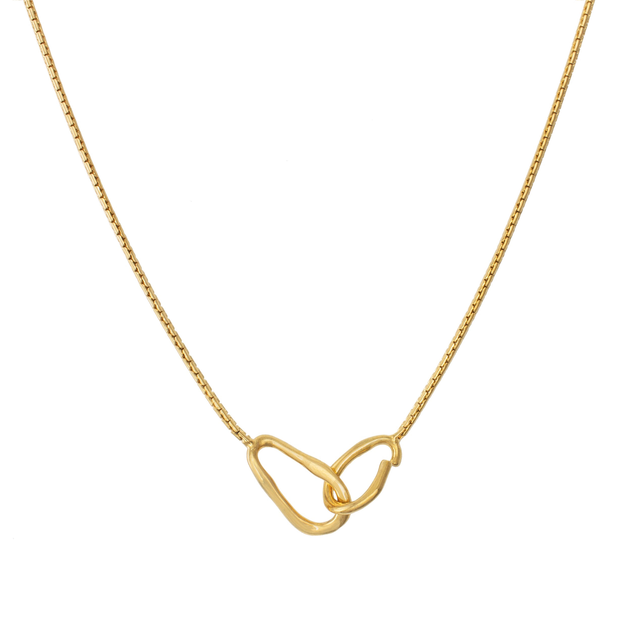 Box Chain Interlocking oval Necklace