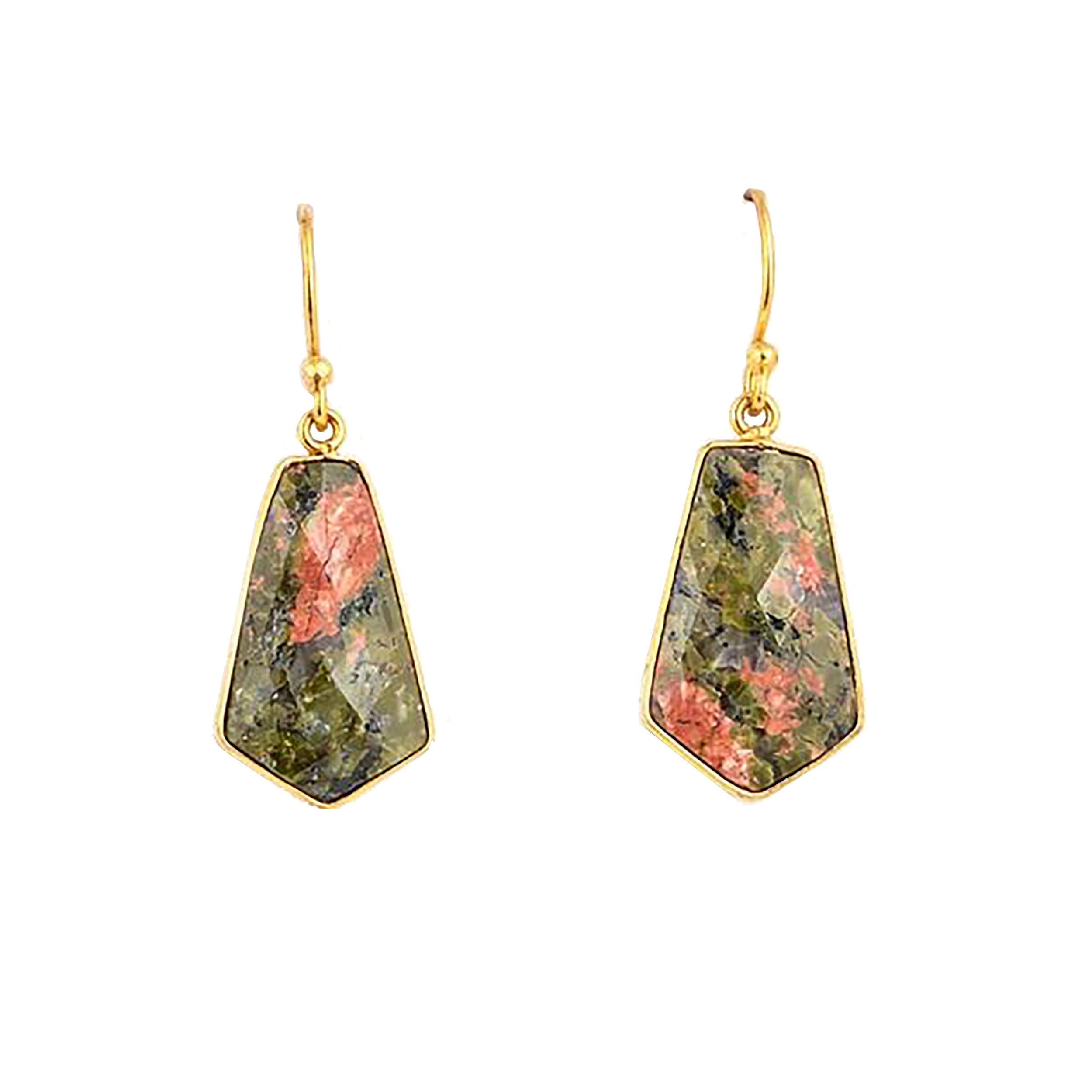 Eclectic Unakite Dangle Earrings