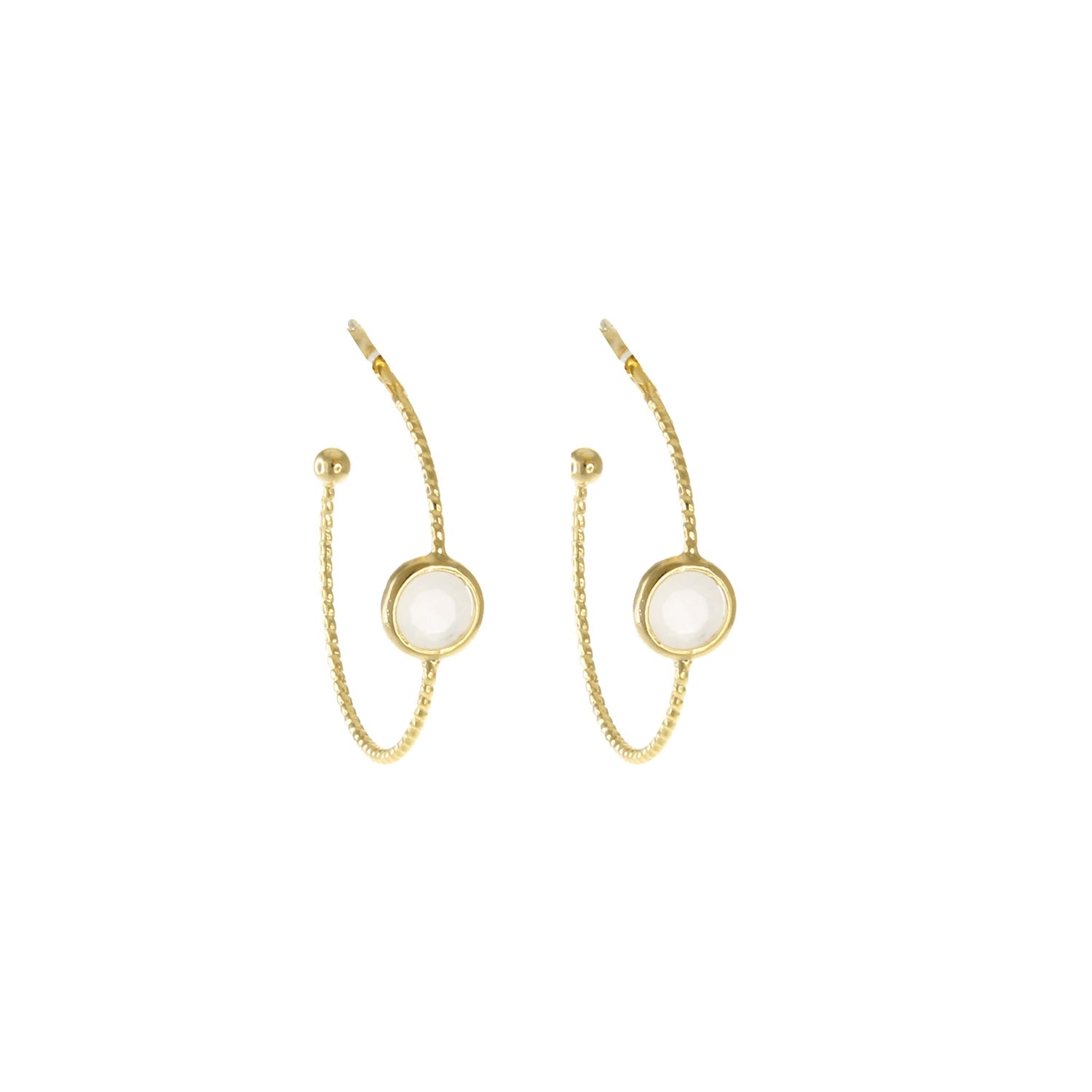 Hoop Earrings with Stone Accents