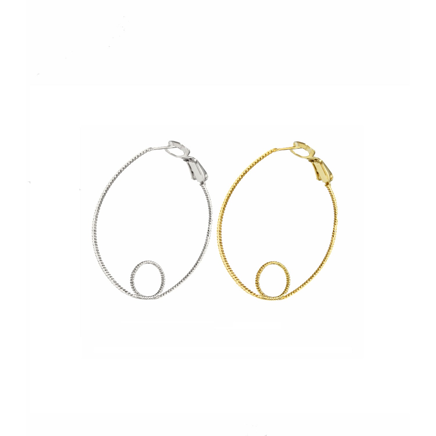 1.5 '' Double Oval Hoop Earrings