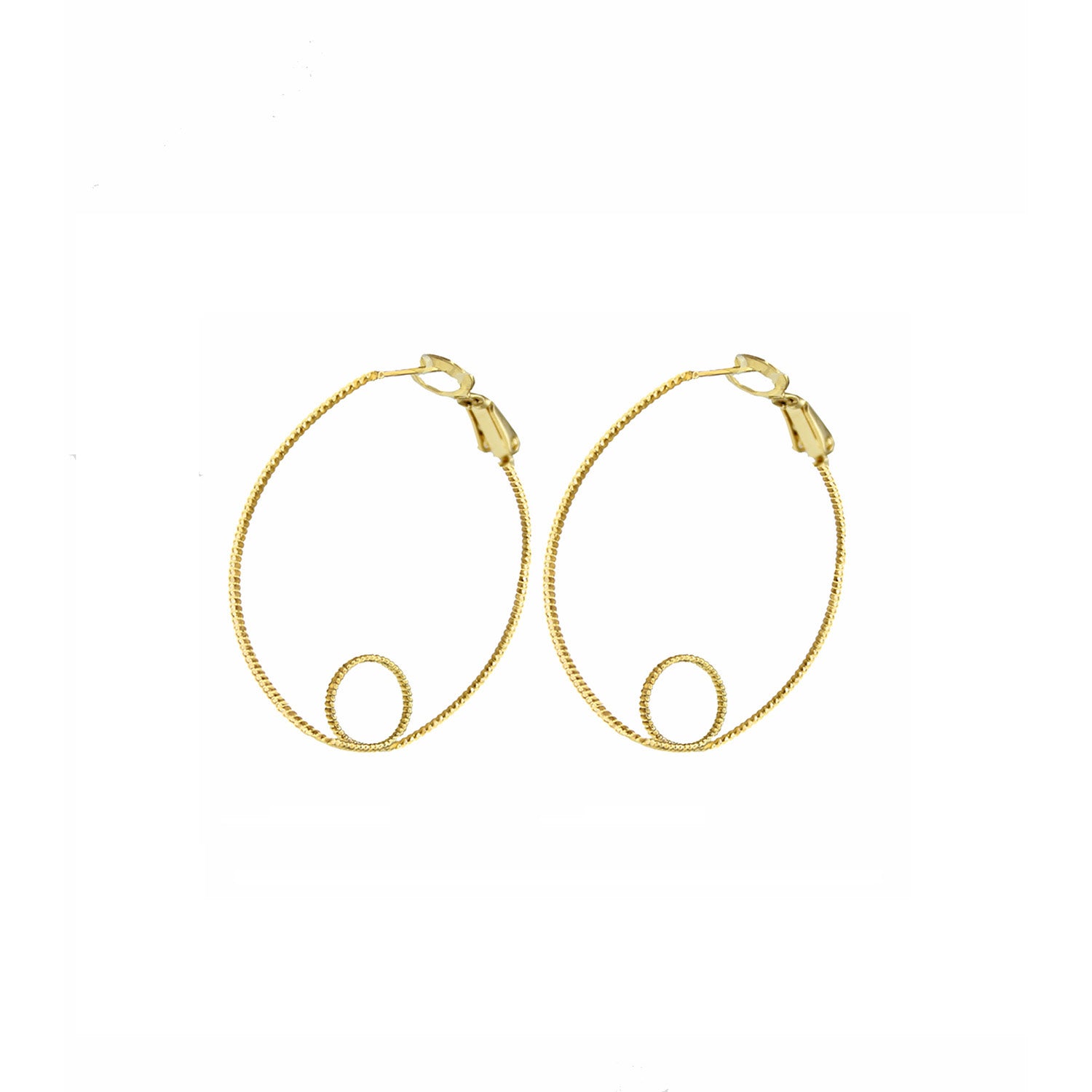 1 '' Whimsical Double Oval Hoop Earrings