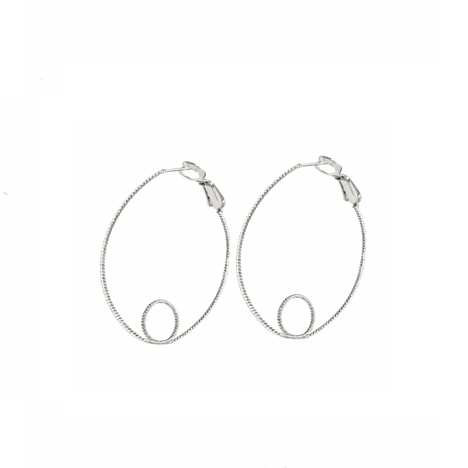 1 '' Whimsical Double Oval Hoop Earrings