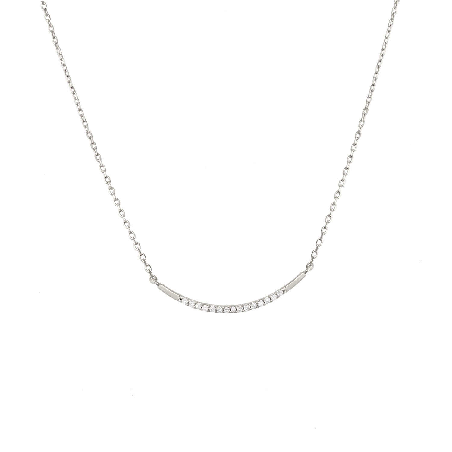 Curved crystal bar necklace