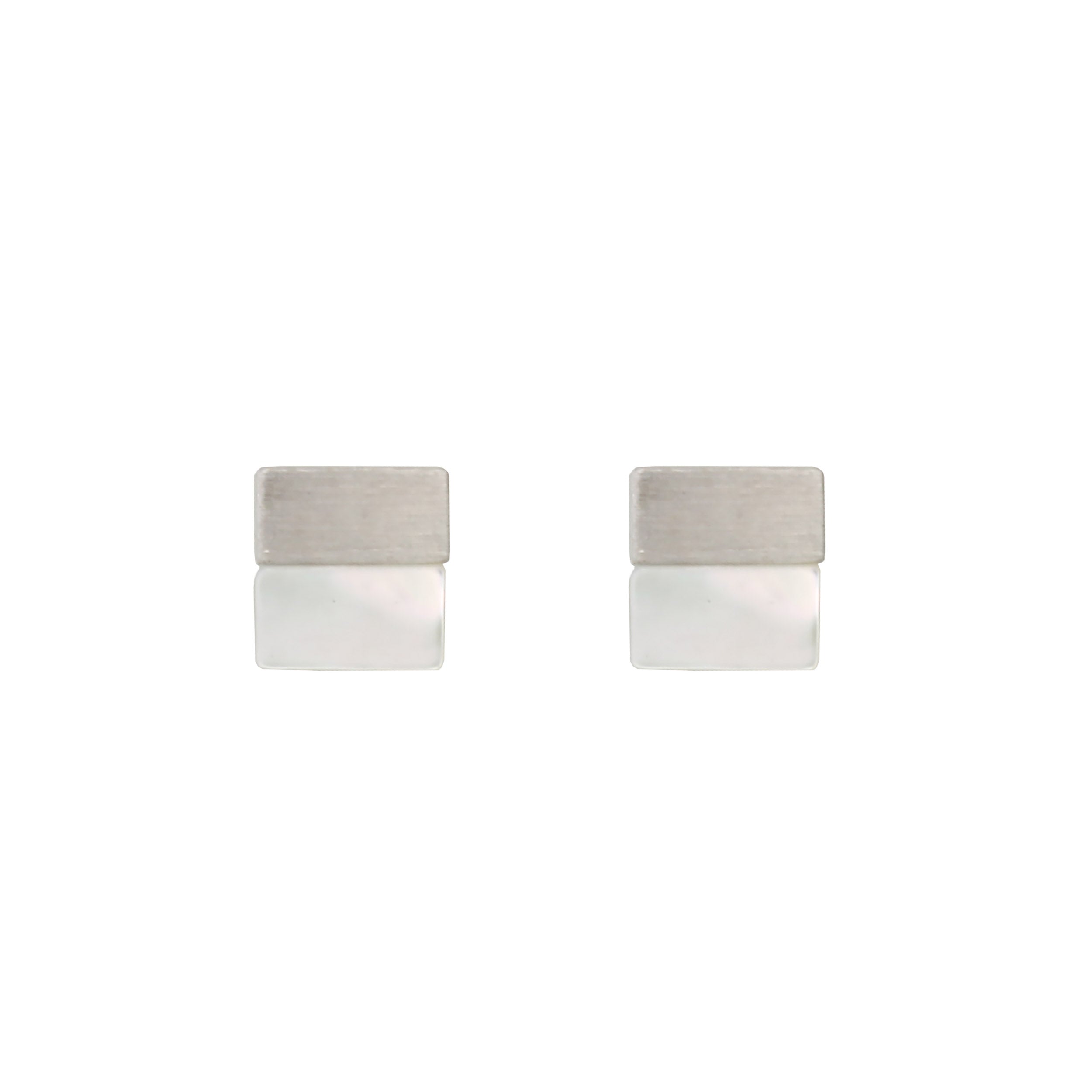 Geometric Two-Tone Stud Earrings