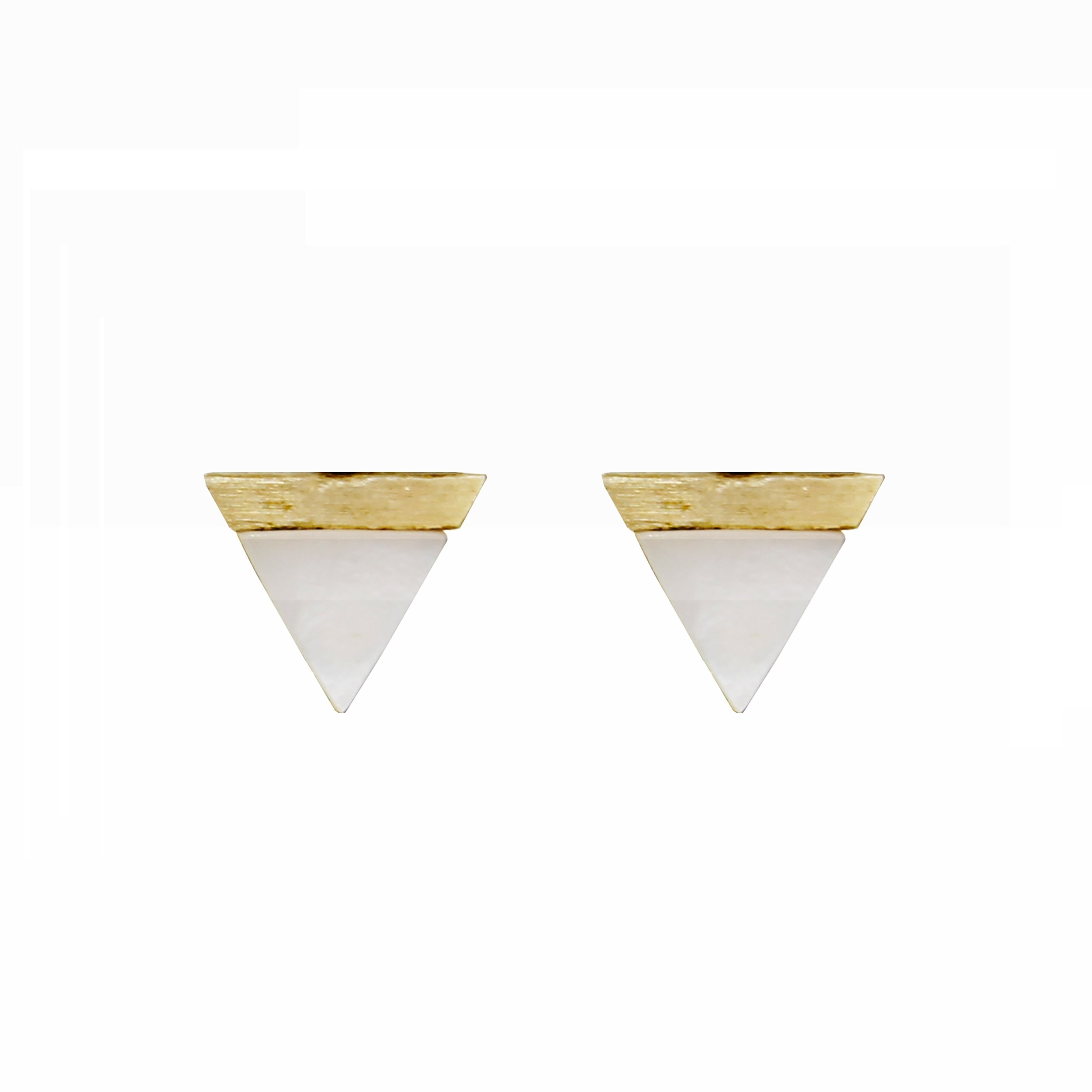 Two-Tone Triangle Stud Earrings