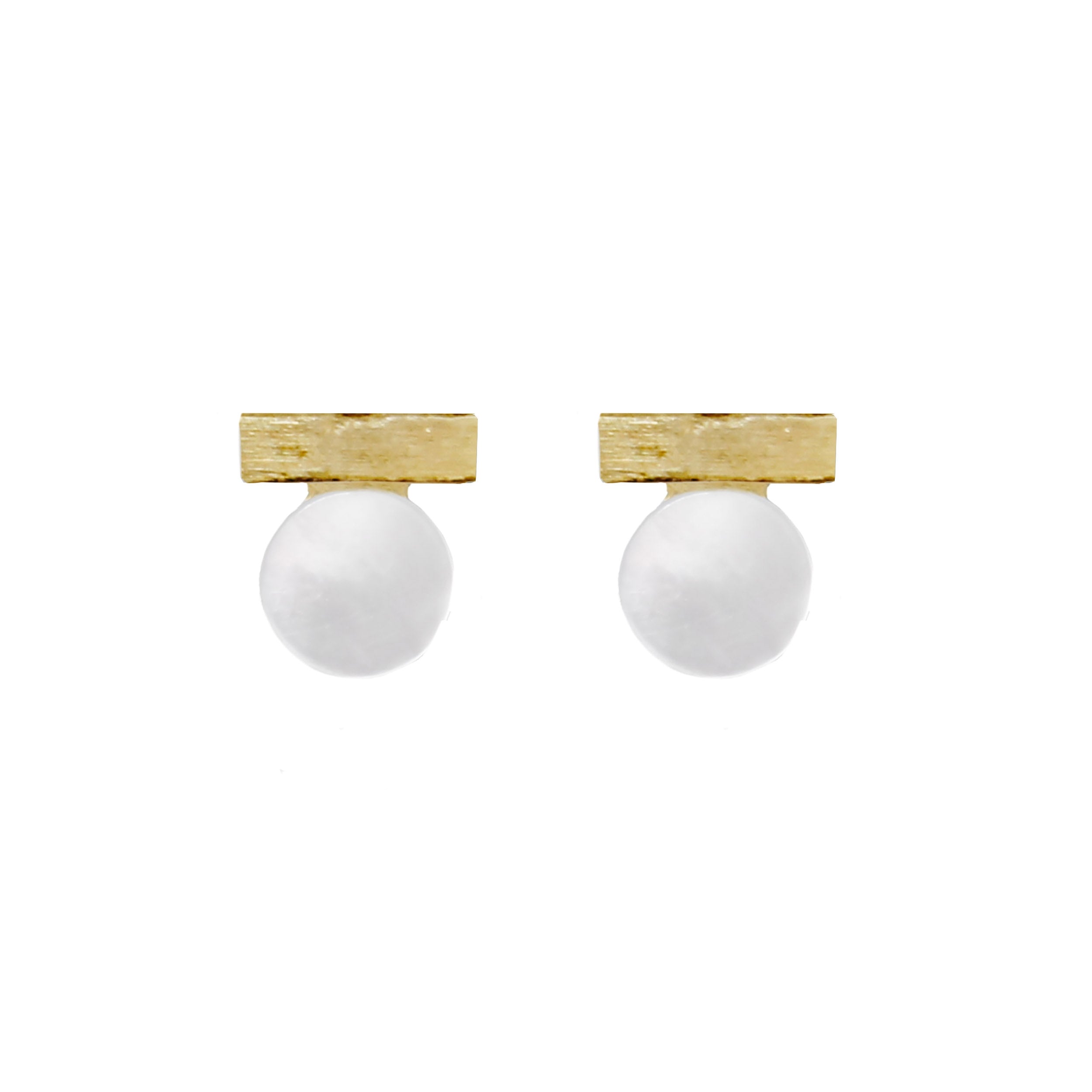 Bar and Pearl Stud Earrings