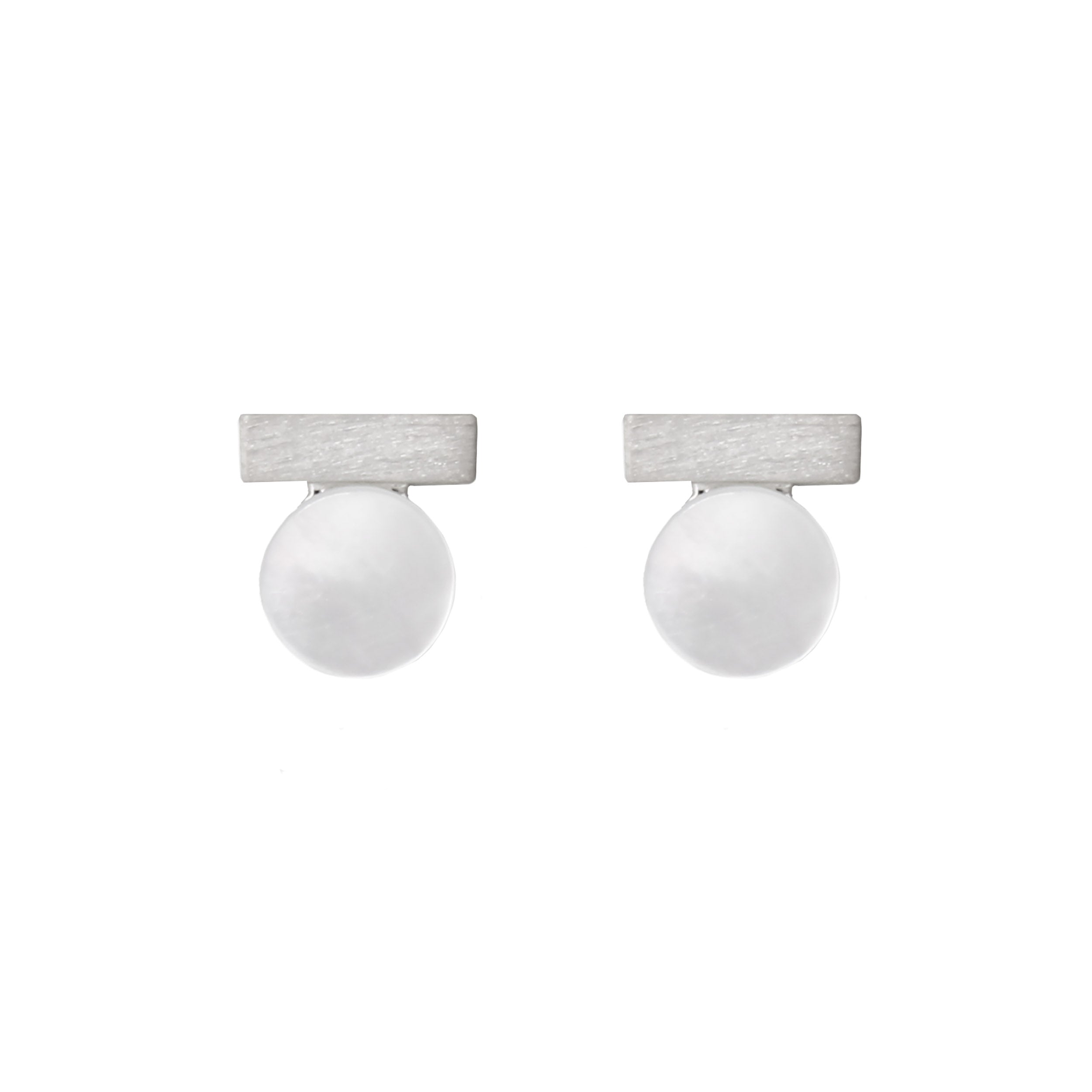 Bar and Pearl Stud Earrings