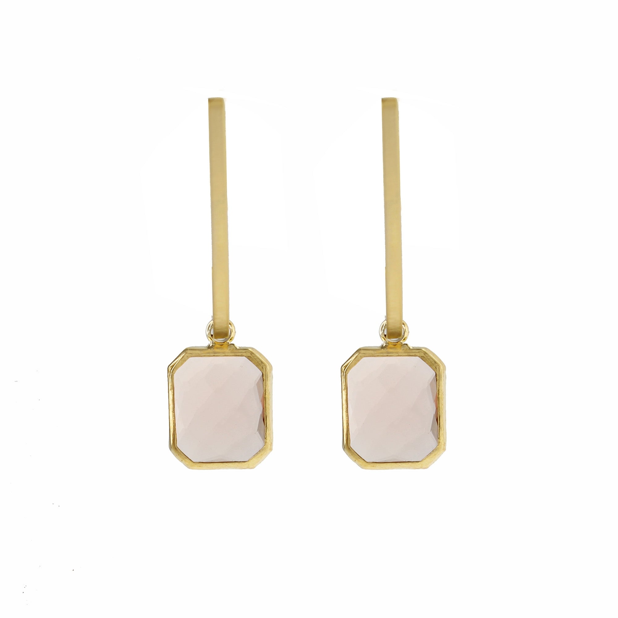 Geometric Stone Drop Earrings