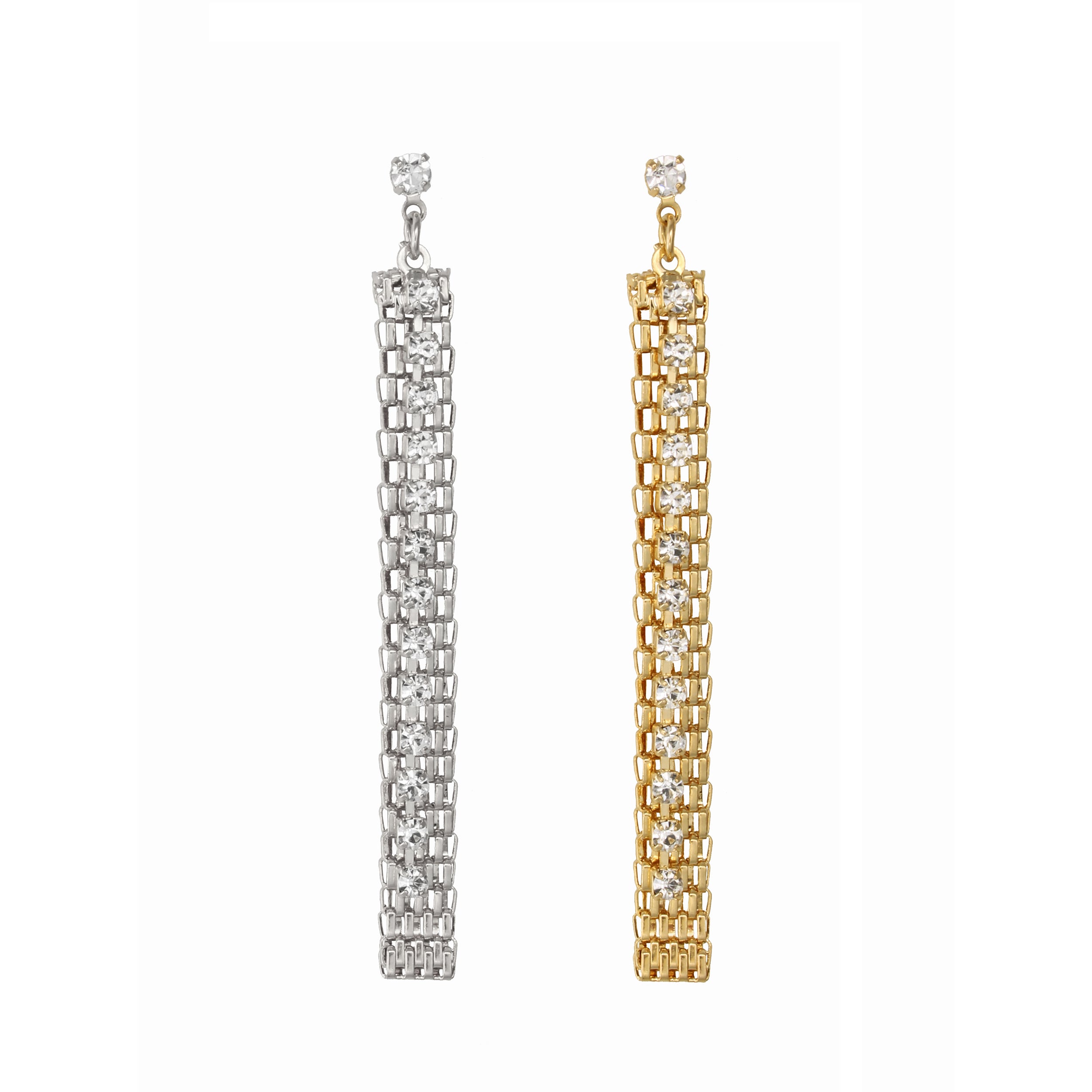 Crystal Chain Drop Earrings