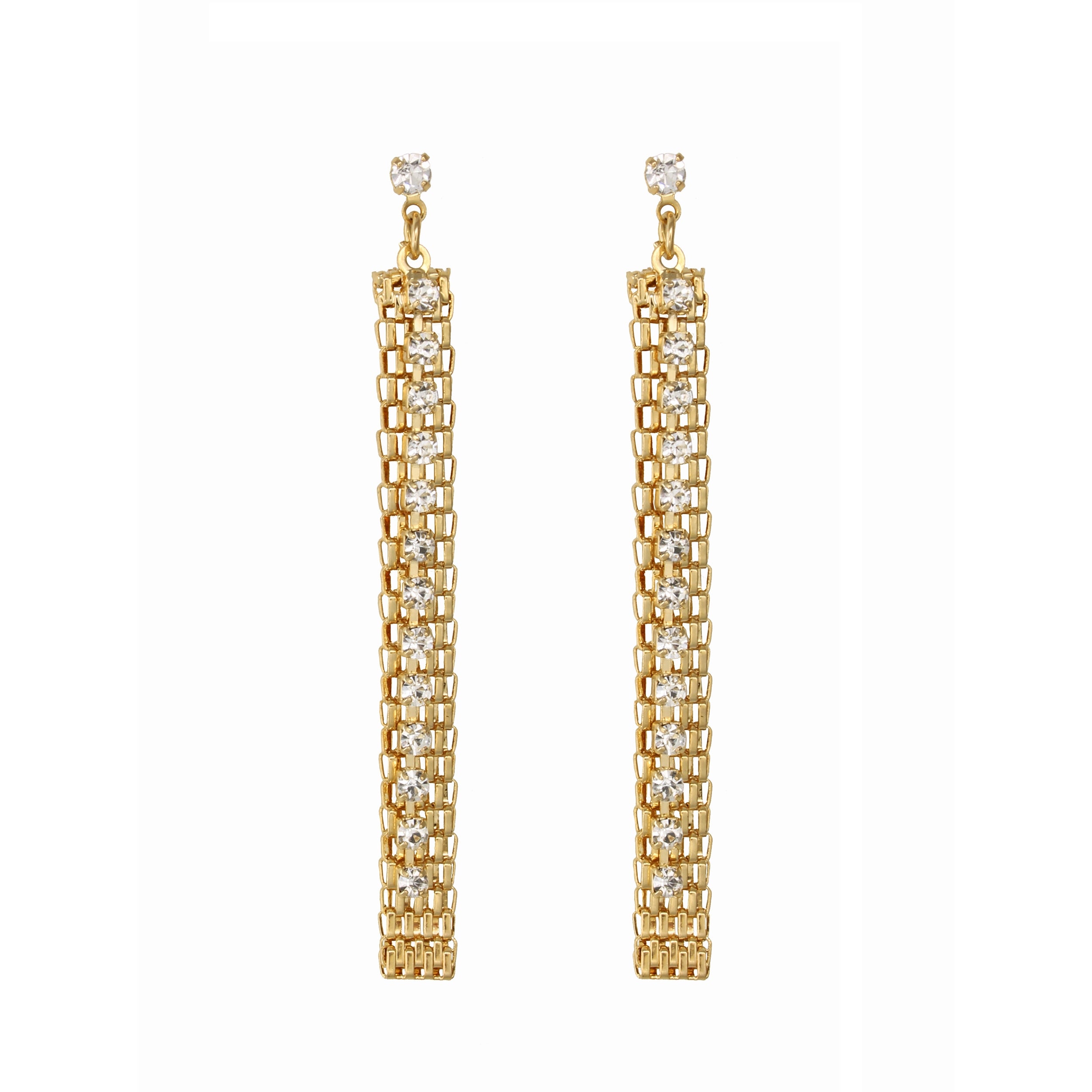 Crystal Chain Drop Earrings