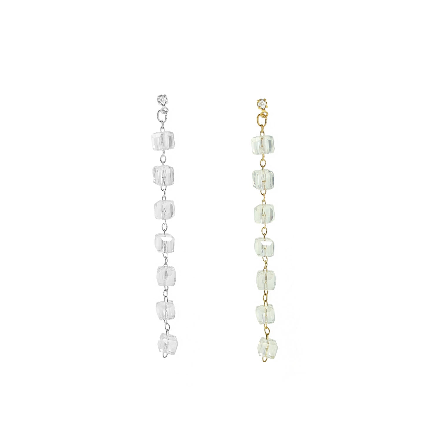 Crystal Cube Drop Earrings