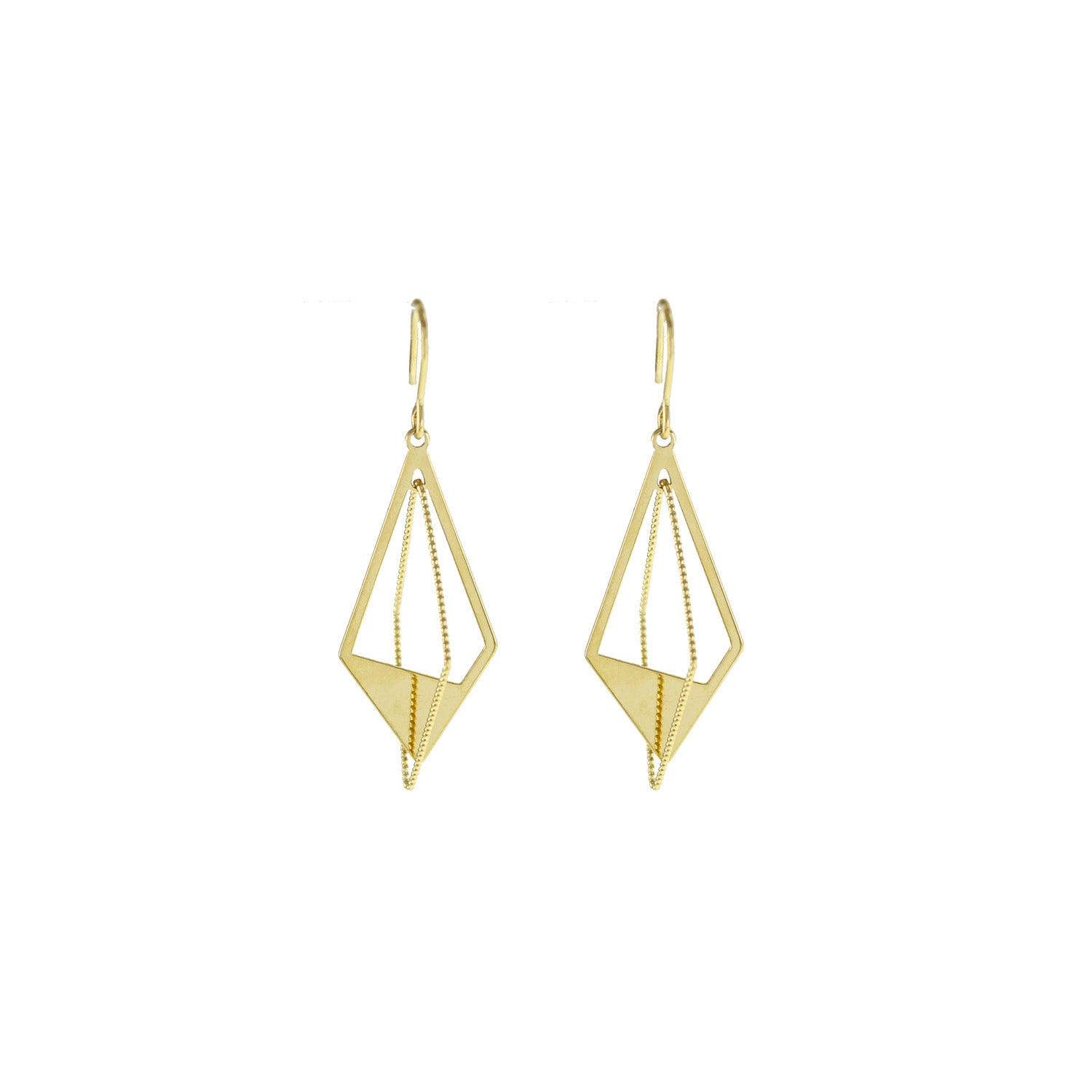 Geometric Diamond Drop Earrings