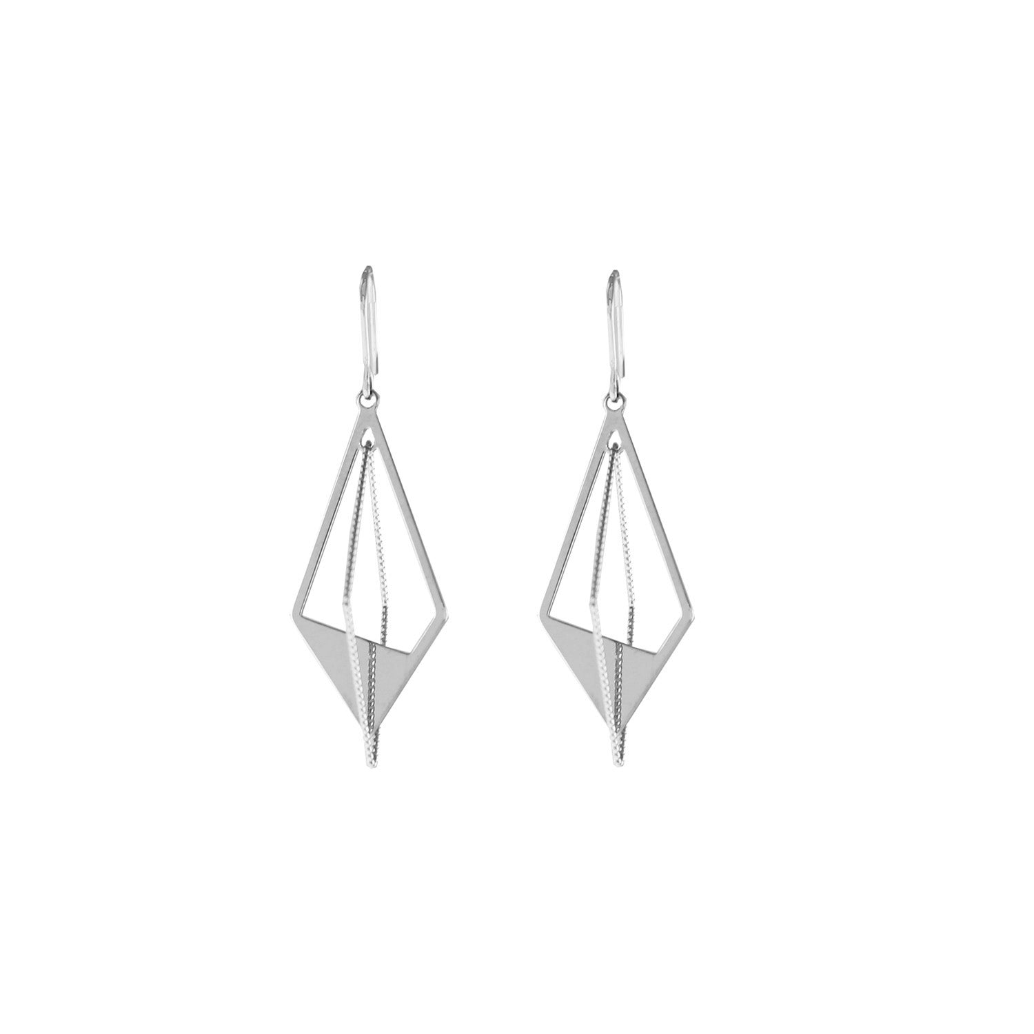 Geometric Diamond Drop Earrings